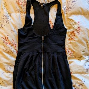 Bebe Sport zipper front overall minidress